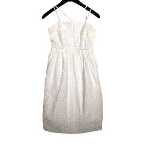 Anthropologie Dress Sz 4 Womens HD In Paris Ivory Cream Lace Sleeveless Crochet